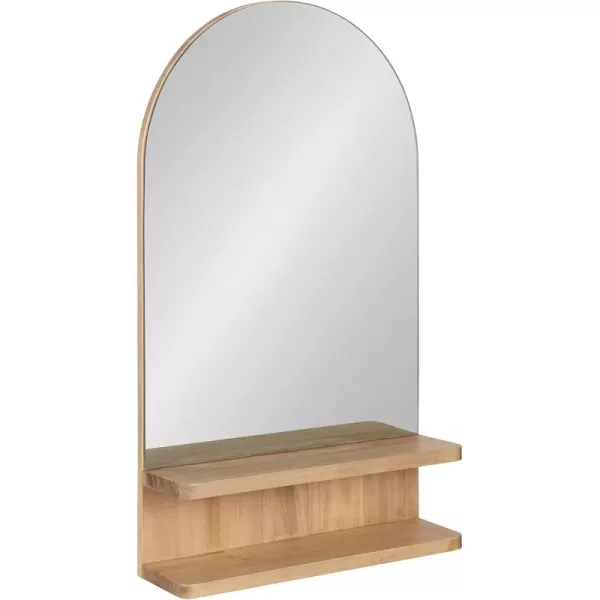 imageKate and Laurel Astora Modern Arched Wall Mirror 18 x 30 Natural Wood Scandinavian Framed Mirror for Storage and DisplayNatural