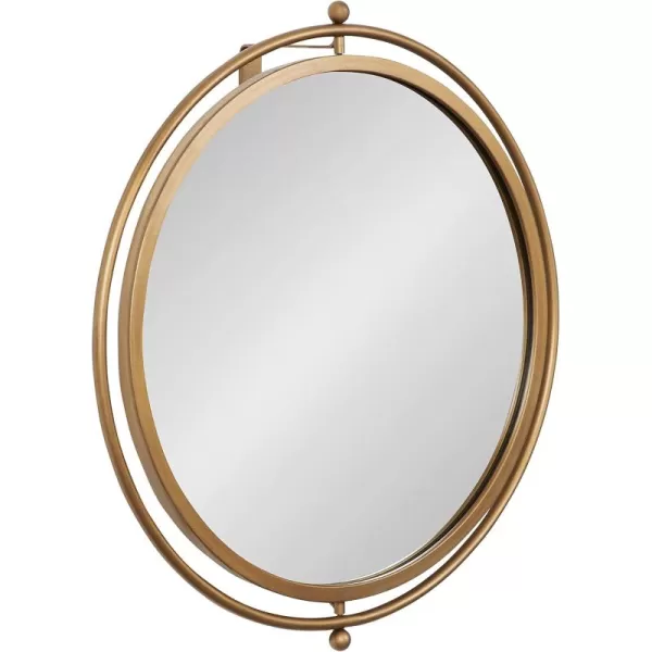 imageKate and Laurel Baron Modern Pivot Mirror 21 Inch Diameter Gold Decorative Adjustable Wall MirrorGold