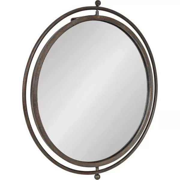 imageKate and Laurel Baron Modern Pivot Mirror 21 Inch Diameter Gold Decorative Adjustable Wall MirrorSilver