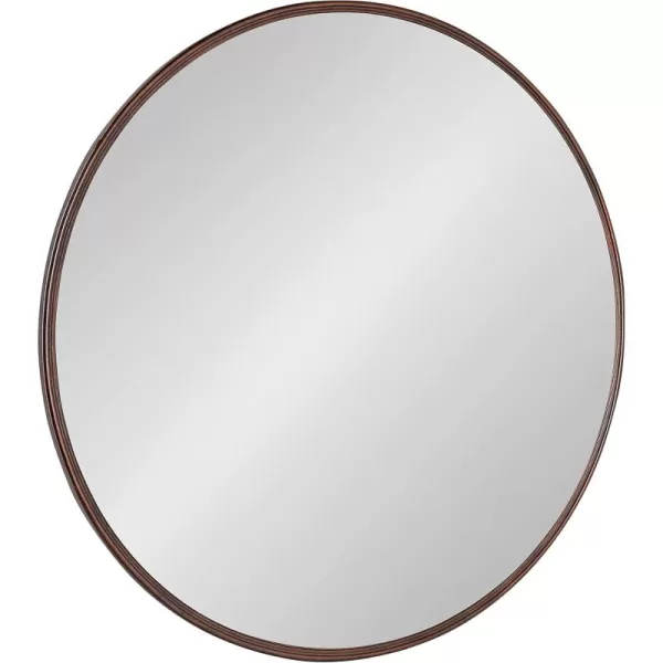 imageKate and Laurel Caskill Modern Wall Mirror 30quot Black Chic Circular Mirror for Wall DecorBronze