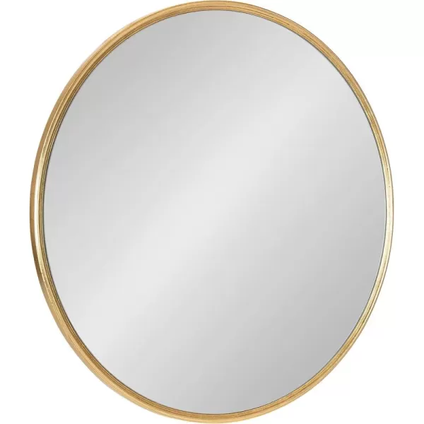 imageKate and Laurel Caskill Modern Wall Mirror 30quot Black Chic Circular Mirror for Wall DecorGold