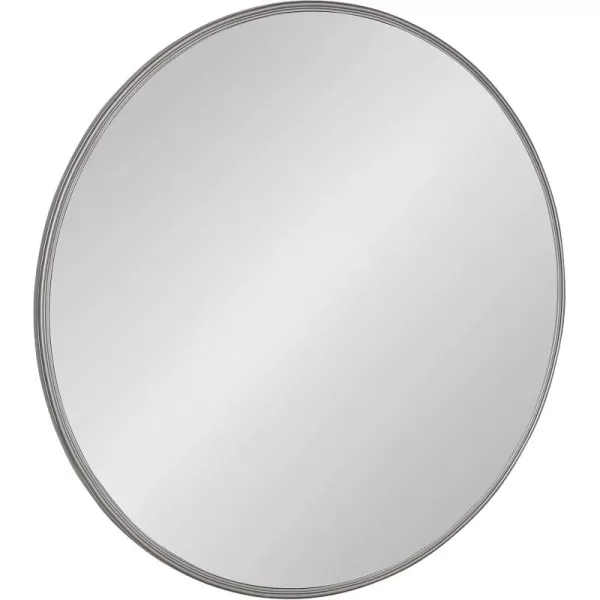 imageKate and Laurel Caskill Modern Wall Mirror 30quot Black Chic Circular Mirror for Wall DecorGrey