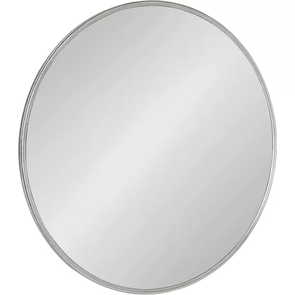 imageKate and Laurel Caskill Modern Wall Mirror 30quot Black Chic Circular Mirror for Wall DecorSilver