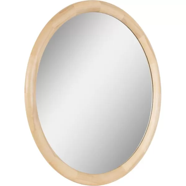 imageKate and Laurel Dessa Transitional Round Wooden Wall Mirror 32 Inch Diameter Natural Rustic Modern Circle Bathroom Vanity Mirror with Chunky Rounded Profile and Solid Poplar Wood FrameNatural