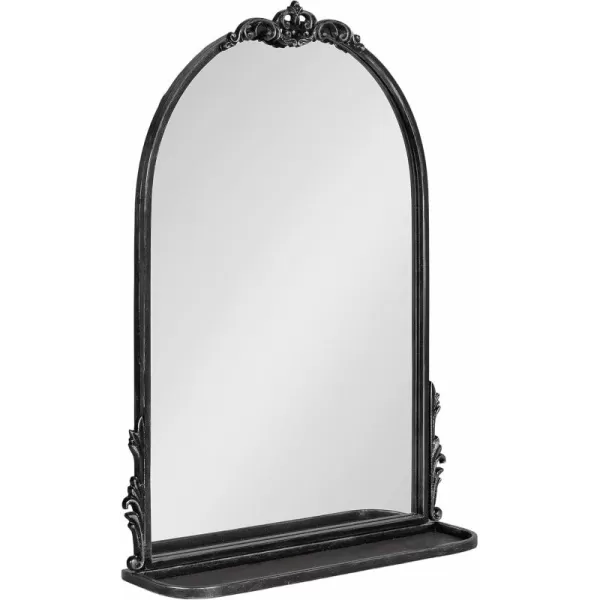 imageKate and Laurel Myrcelle Traditional Arched Mirror with Shelf 21 x 28 Antique Gold Vintage Arch Shelf Mirror with Ornate Garland Detailing Along The Crown and Edges of The FrameBlack
