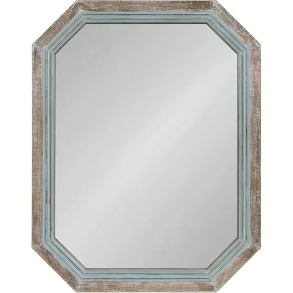 imageKate and Laurel Palmer Large Rustic Octagon Wall Mirror 36quot x 28quot Coastal Blue and Rustic Brown Distressed TwoTone Farmhouse Wall AccentBlue