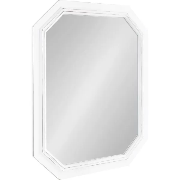 imageKate and Laurel Palmer Large Rustic Octagon Wall Mirror 36quot x 28quot Coastal Blue and Rustic Brown Distressed TwoTone Farmhouse Wall AccentWhite