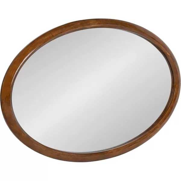 imageKate and Laurel Pao Traditional Oval Wood Framed Wall Mirror 24 x 36 Walnut Brown Decorative Mirror for WallWalnut Brown