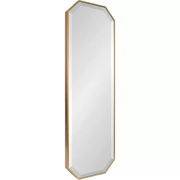imageKate and Laurel Rhodes Modern Full Length Framed Octagon Wall Mirror 16 x 48 Gold Decorative Glam Geometric Wall AccentGold