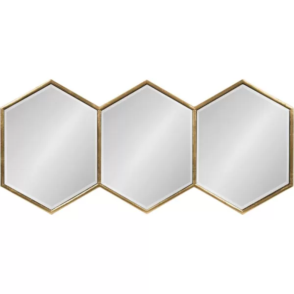 imageKate and Laurel Royce Modern Glam Hexagon Trio Accent Wall Mirror 30x14 GoldGold