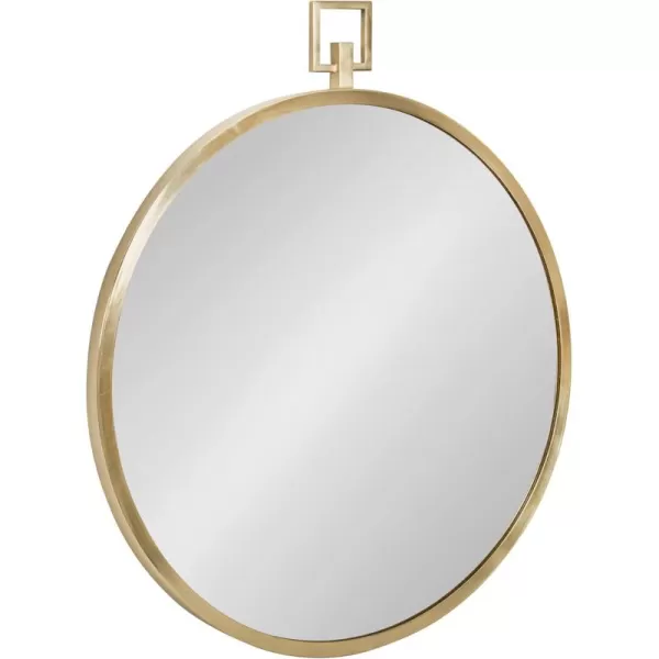 imageKate and Laurel Tabb Modern Round Mirror 24 x 28 Silver Decorative Glam Circle Mirror for WallGold