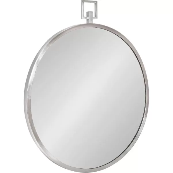 imageKate and Laurel Tabb Modern Round Mirror 24 x 28 Silver Decorative Glam Circle Mirror for WallSilver