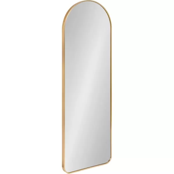 imageKate and Laurel Zayda Modern Glam Arch Framed Statement Wall Mirror 32 x 36 Gold Metal Minimalist MidCentury Round Arched Wall Mirror with Smooth CurvesGold