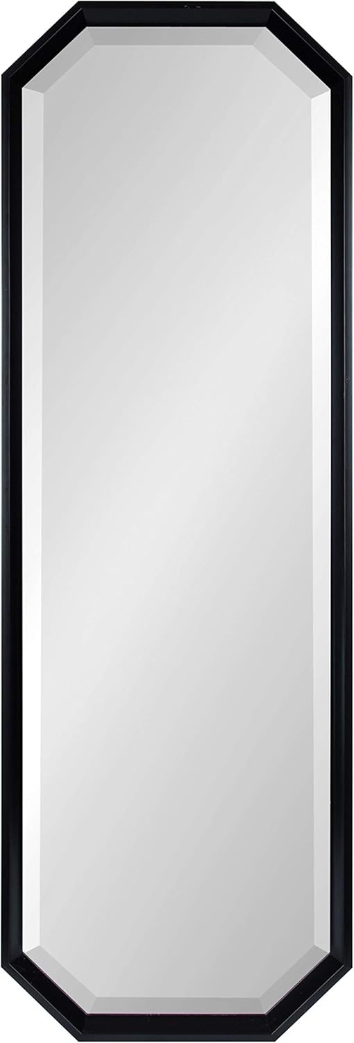 imageKate and Laurel Calter Modern Full Length Framed Octagon Wall Mirror 16 x 485 Black Decorative Glam Geometric Wall AccentBlack
