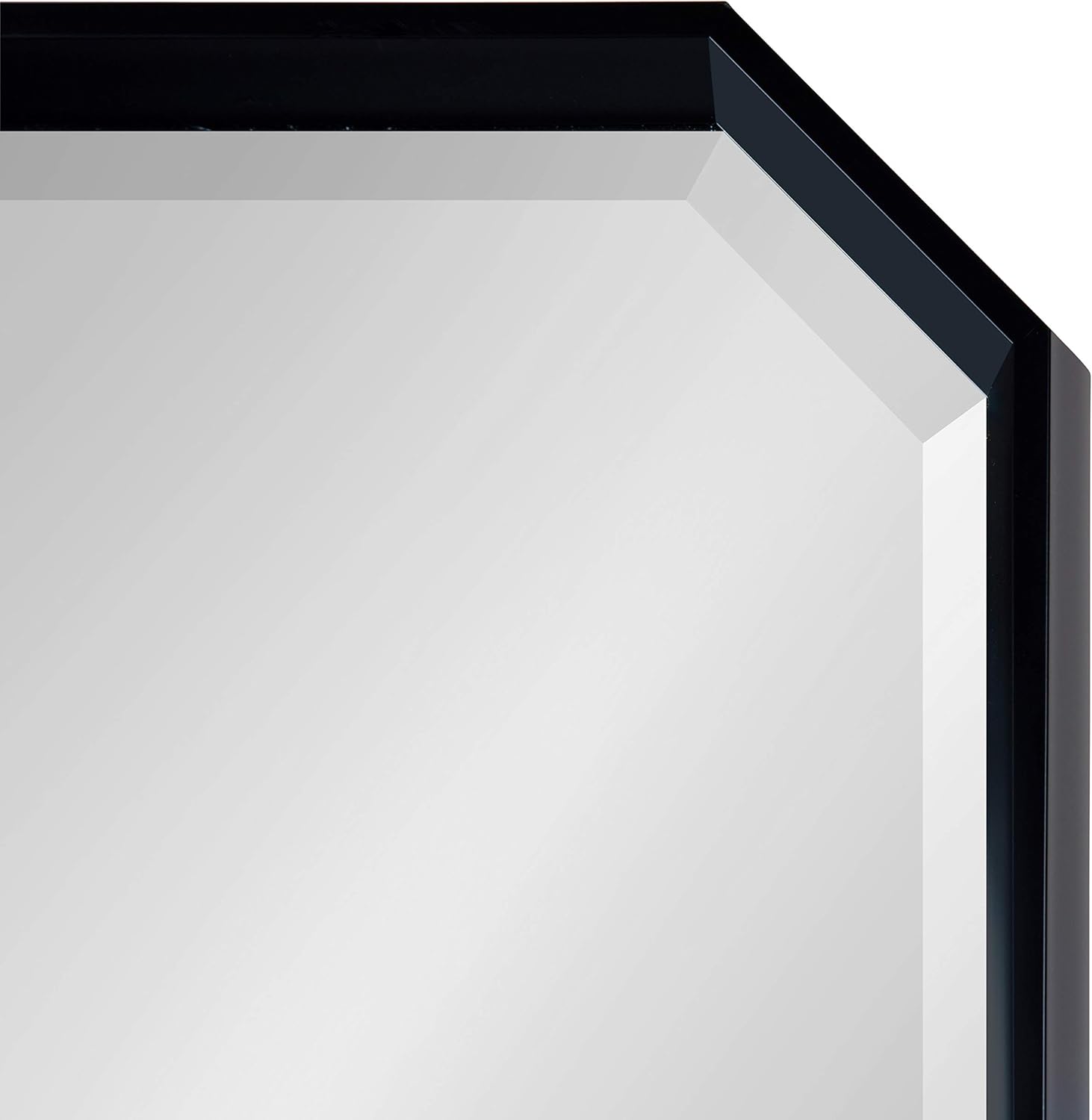 imageKate and Laurel Calter Modern Full Length Framed Octagon Wall Mirror 16 x 485 Black Decorative Glam Geometric Wall AccentBlack
