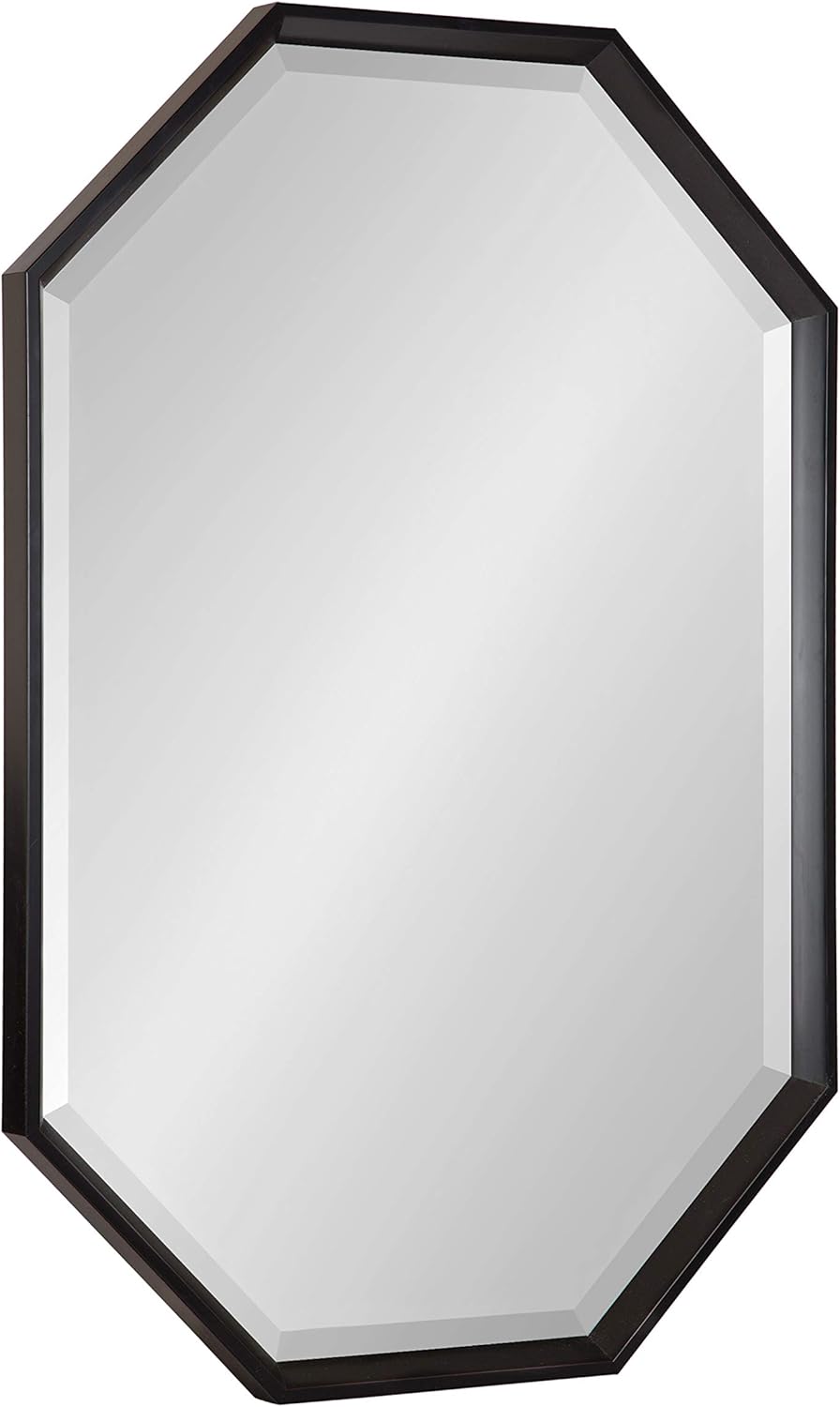 imageKate and Laurel Calter Modern Full Length Framed Octagon Wall Mirror 16 x 485 Black Decorative Glam Geometric Wall AccentBlack