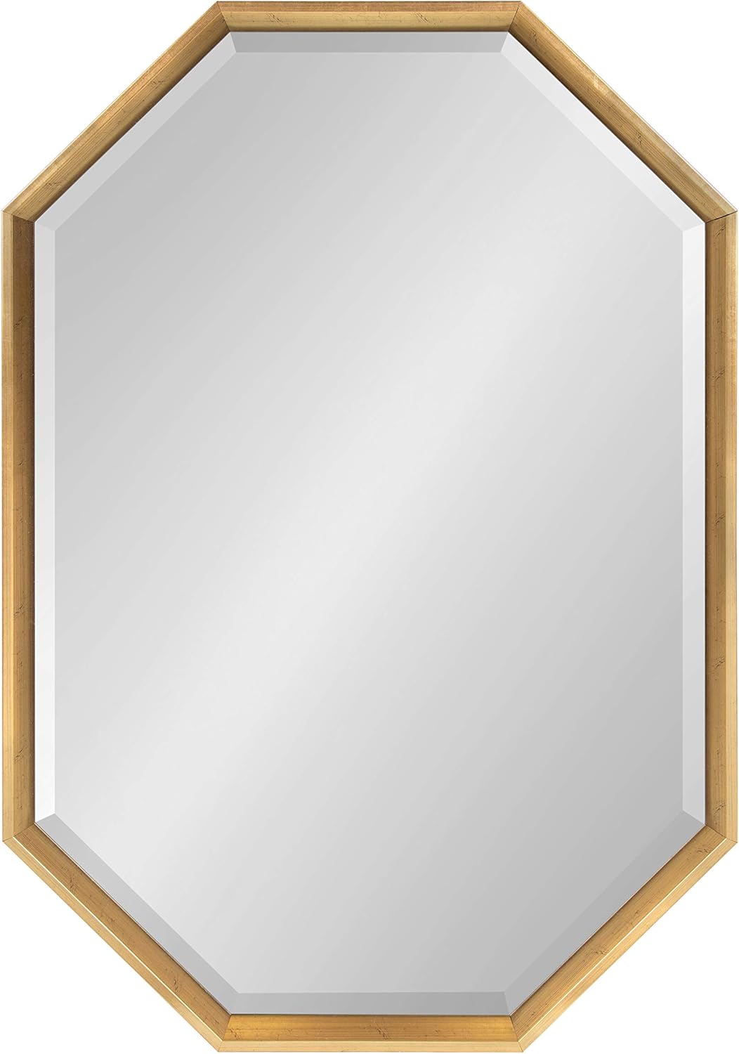 imageKate and Laurel Calter Modern Full Length Framed Octagon Wall Mirror 16 x 485 Black Decorative Glam Geometric Wall AccentGold