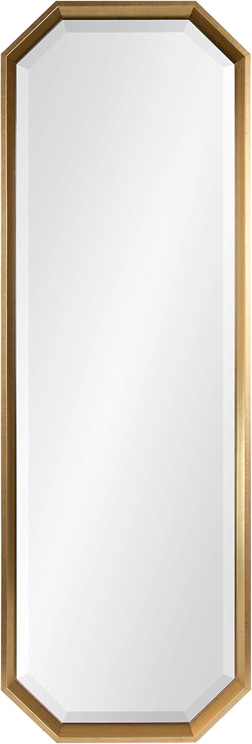 imageKate and Laurel Calter Modern Full Length Framed Octagon Wall Mirror 16 x 485 Gold Decorative Glam Geometric Wall AccentGold
