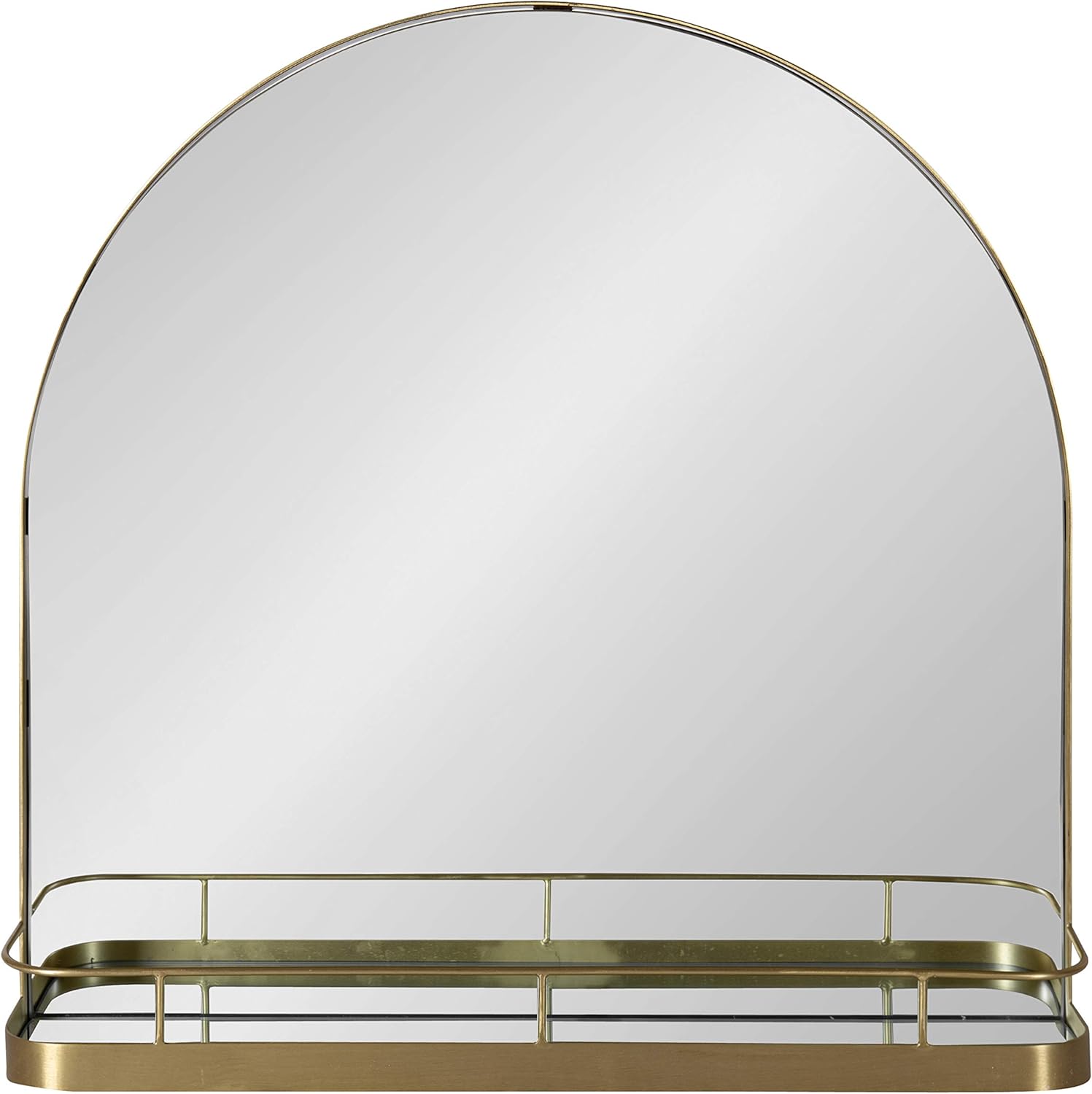 imageKate and Laurel Peyson Arched Wall Mirror with Shelf 18 x 24 Silver Decorative Modern Metal Arch Mirror with Storage Shelf for Glamorous Wall DcorGold