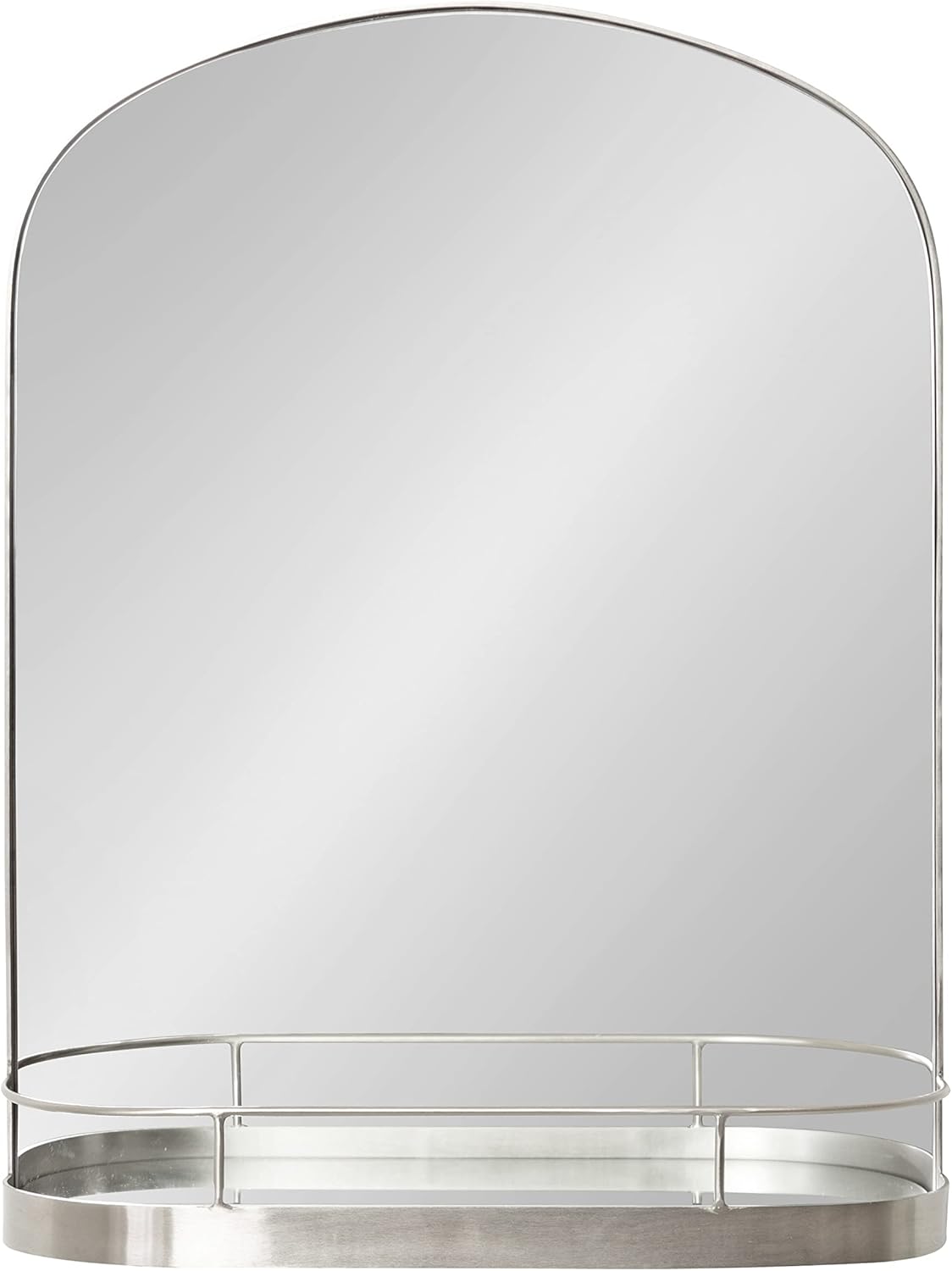 imageKate and Laurel Peyson Arched Wall Mirror with Shelf 18 x 24 Silver Decorative Modern Metal Arch Mirror with Storage Shelf for Glamorous Wall DcorSilver