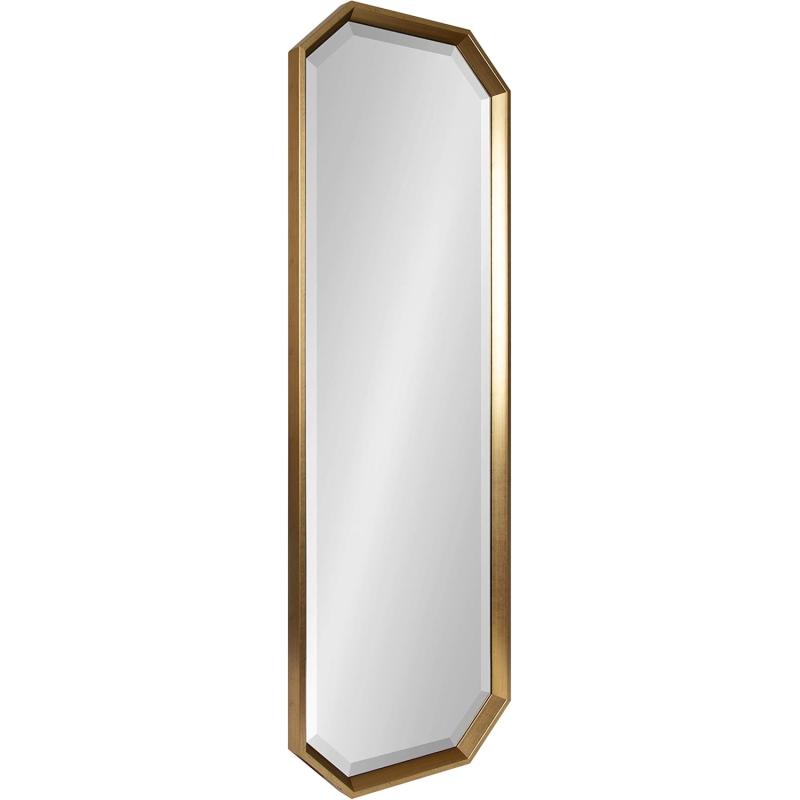 imageKate and Laurel Calter Modern Full Length Framed Octagon Wall Mirror 16 x 485 Gold Decorative Glam Geometric Wall AccentGold
