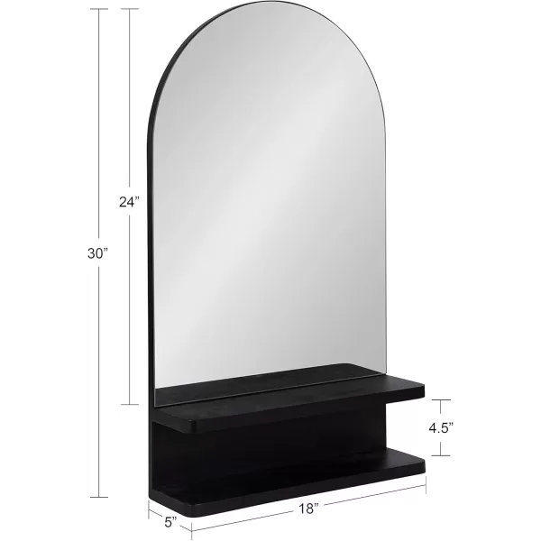 imageKate and Laurel Astora Modern Arched Wall Mirror 18 x 30 Black Vibrant Framed Mirror for Storage and Display