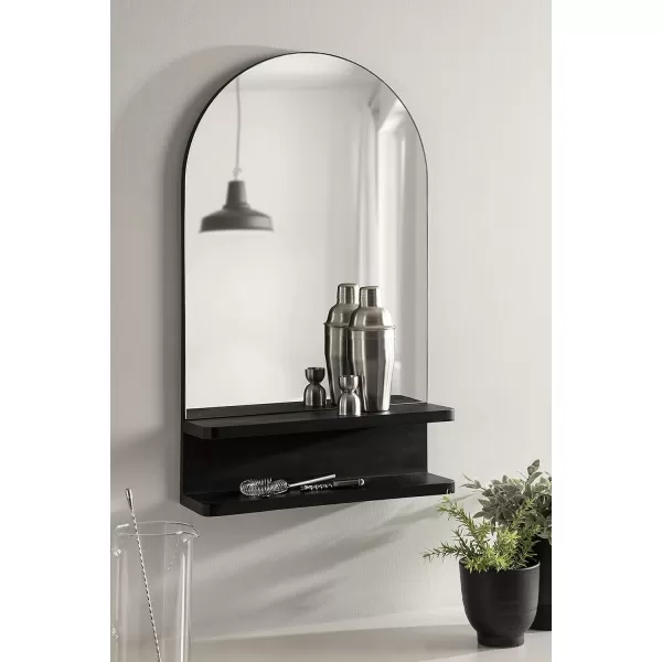 imageKate and Laurel Astora Modern Arched Wall Mirror 18 x 30 Black Vibrant Framed Mirror for Storage and Display