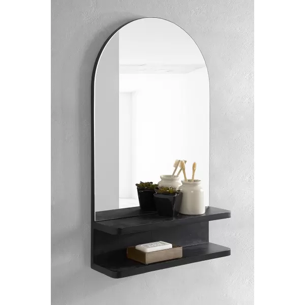imageKate and Laurel Astora Modern Arched Wall Mirror 18 x 30 Black Vibrant Framed Mirror for Storage and Display