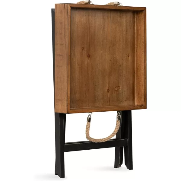 imageKate and Laurel Bayville Farmhouse Wood Decorative Modern Table with Deep Removable Tray for Serving Display and Storage 17 x 17 x 24 Rustic Brown and BlackRustic Brown and Black