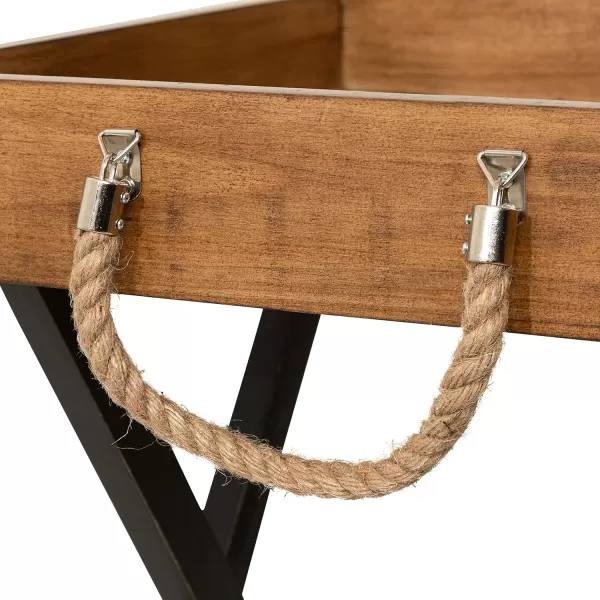imageKate and Laurel Bayville Farmhouse Wood Decorative Modern Table with Deep Removable Tray for Serving Display and Storage 17 x 17 x 24 Rustic Brown and BlackRustic Brown and Black