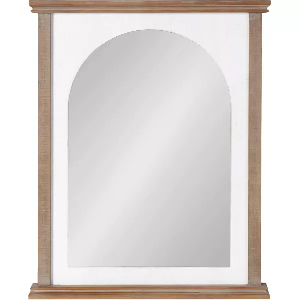 imageKate and Laurel Brenna Coastal Arched Wall Mirror 22 x 28 Rustic Brown and White Decorative Mirror for Farmhouse Wall Decor