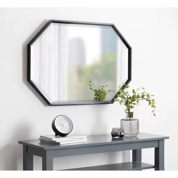 imageKate and Laurel Calter Modern Full Length Framed Octagon Wall Mirror 16 x 485 Black Decorative Glam Geometric Wall AccentBlack
