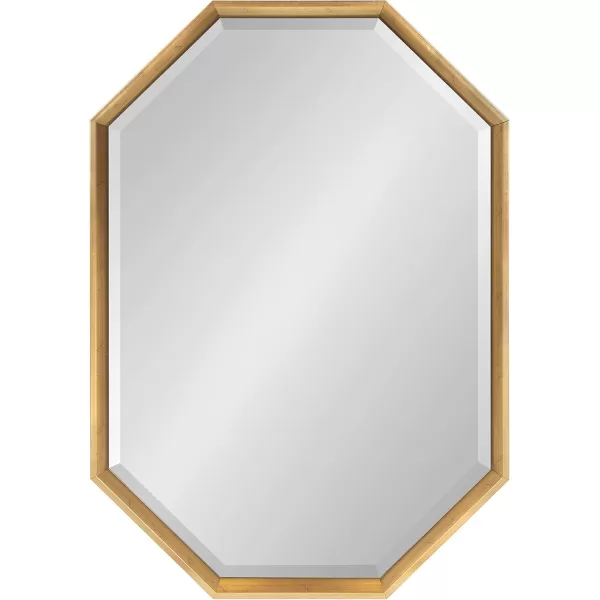 imageKate and Laurel Calter Modern Full Length Framed Octagon Wall Mirror 16 x 485 Black Decorative Glam Geometric Wall AccentGold