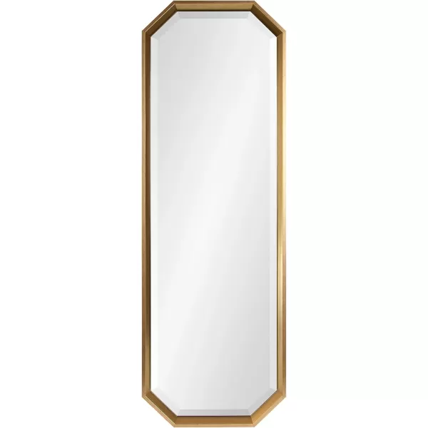imageKate and Laurel Calter Modern Full Length Framed Octagon Wall Mirror 16 x 485 Gold Decorative Glam Geometric Wall AccentGold