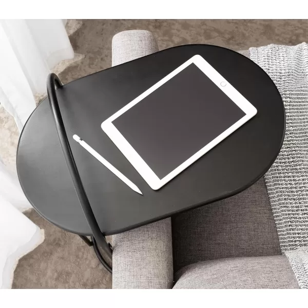 imageKate and Laurel Caplan Modern Capsule C TV Tray or Laptop Table for Living Room Home Decor 20x13x33 WhiteGoldBlack