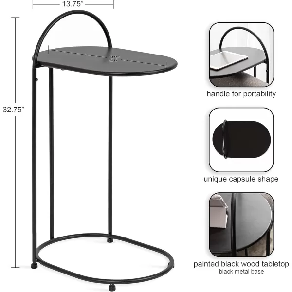 imageKate and Laurel Caplan Modern Capsule C TV Tray or Laptop Table for Living Room Home Decor 20x13x33 WhiteGoldBlack