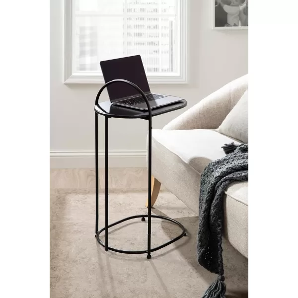 imageKate and Laurel Caplan Modern Capsule C TV Tray or Laptop Table for Living Room Home Decor 20x13x33 WhiteGoldBlack