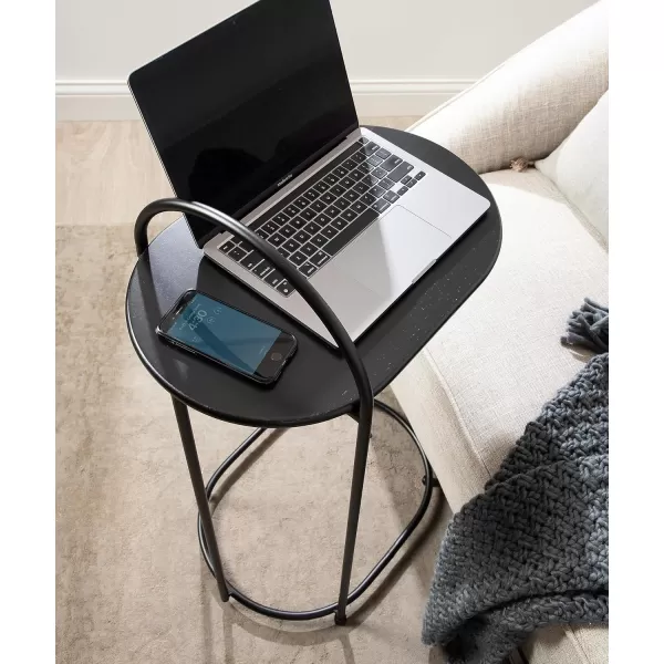imageKate and Laurel Caplan Modern Capsule C TV Tray or Laptop Table for Living Room Home Decor 20x13x33 WhiteGoldBlack