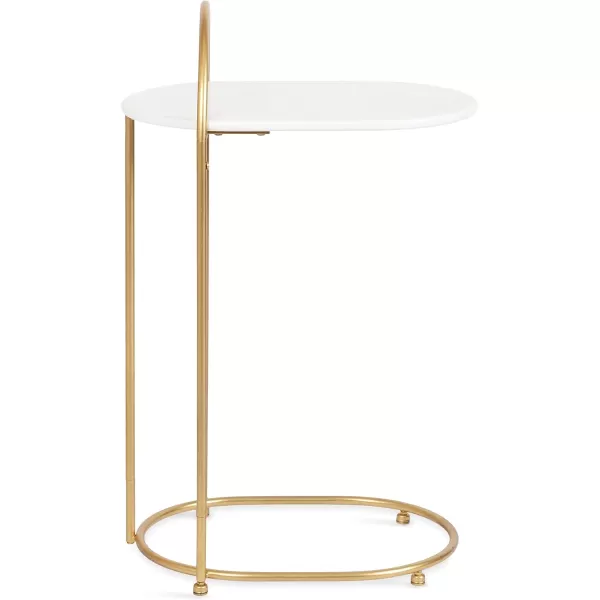 imageKate and Laurel Caplan Modern Capsule C TV Tray or Laptop Table for Living Room Home Decor 20x13x33 WhiteGoldWhiteGold