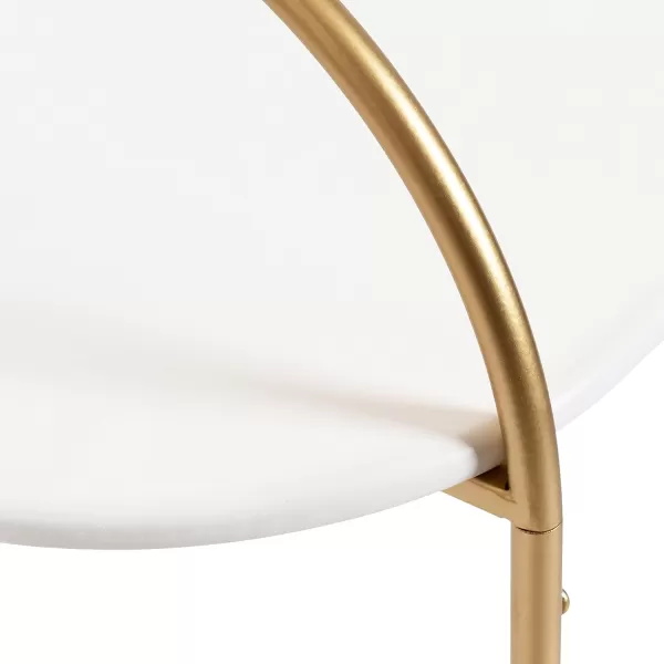 imageKate and Laurel Caplan Modern Capsule C TV Tray or Laptop Table for Living Room Home Decor 20x13x33 WhiteGoldWhiteGold