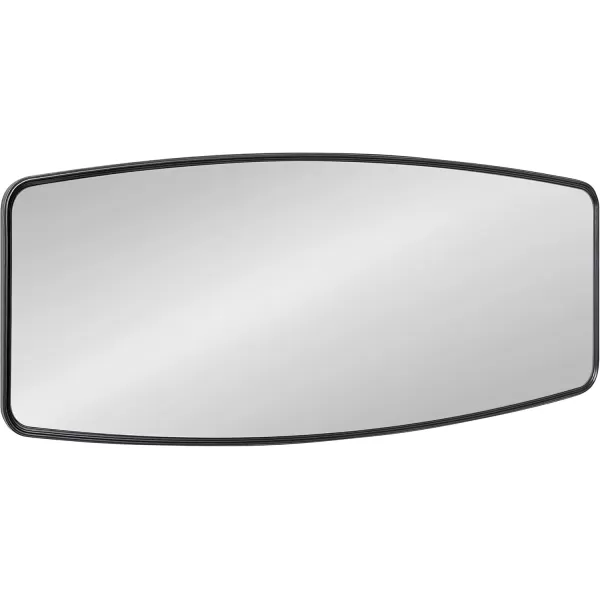 imageKate and Laurel Caskill Modern Barrel Mirror 18 x 48 Black Full Sized Rounded Rectangle Mirror for Wall