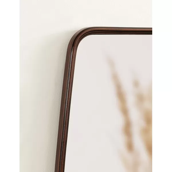 imageKate and Laurel Caskill Modern Barrel Mirror 18 x 48 Dark Bronze Round Rectangle Barrel Full Length Mirror for Wal