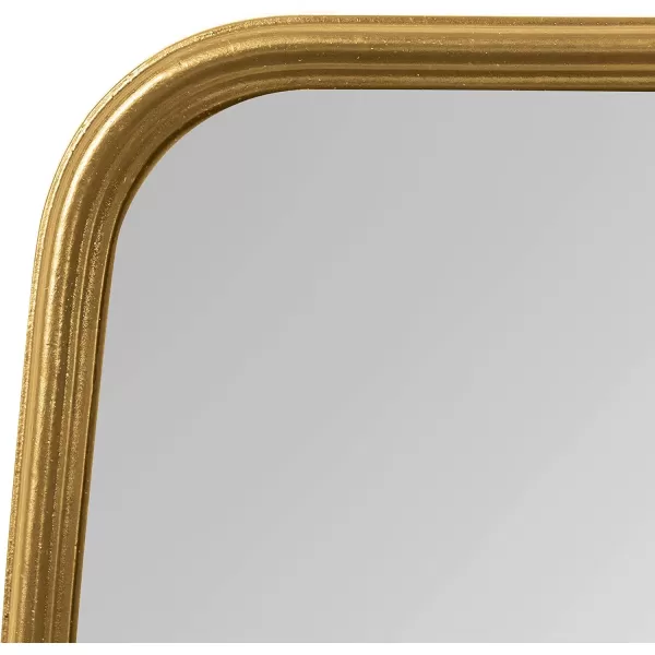 imageKate and Laurel Caskill Modern Barrel Mirror 18 x 48 Gold Rounded Rectangle Full Sized Mirror for Wall