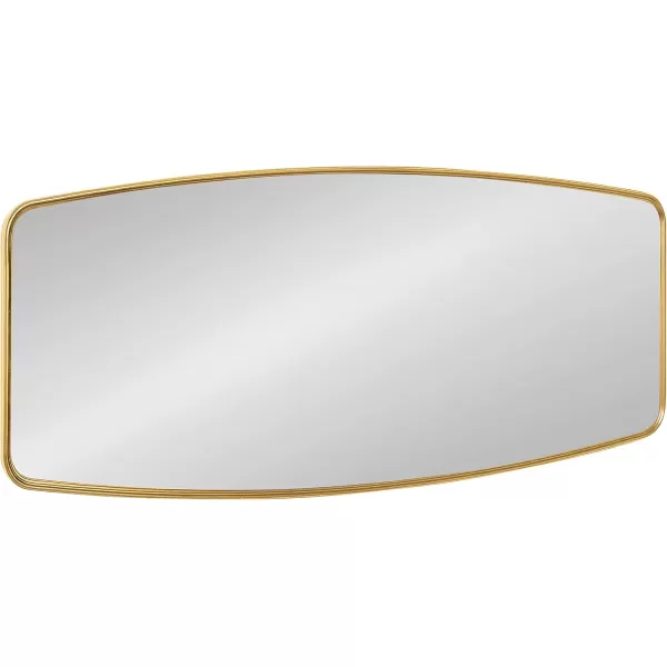 imageKate and Laurel Caskill Modern Barrel Mirror 18 x 48 Gold Rounded Rectangle Full Sized Mirror for Wall