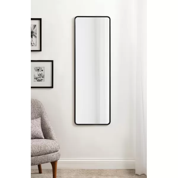 imageKate and Laurel Caskill Modern Glam Round Rectangle Tall Hanging Wall Mirror with Slim Frame and Narrow Profile 16x48 GoldBlack