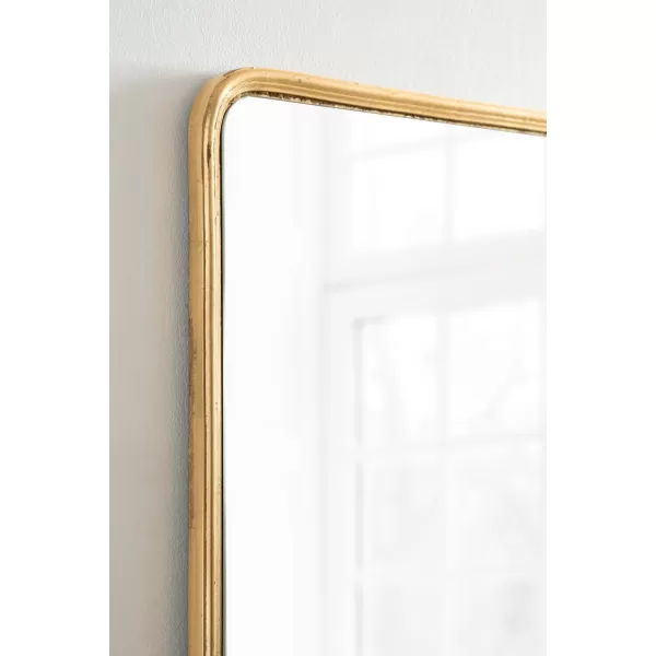 imageKate and Laurel Caskill Modern Glam Round Rectangle Tall Hanging Wall Mirror with Slim Frame and Narrow Profile 16x48 GoldGold