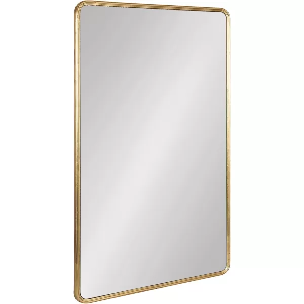 imageKate and Laurel Caskill Modern Glam Round Rectangle Tall Hanging Wall Mirror with Slim Frame and Narrow Profile 16x48 GoldGold