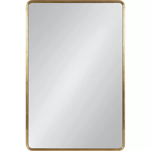 imageKate and Laurel Caskill Modern Glam Round Rectangle Tall Hanging Wall Mirror with Slim Frame and Narrow Profile 16x48 GoldGold