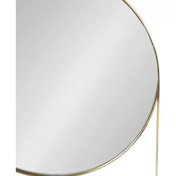 imageKate and Laurel Chadwin Modern Round Wall Mirror with Marble Shelf 15 x 21 White and Gold Glam Circle Metal Mirror with Hooks for Storage and DisplayGold