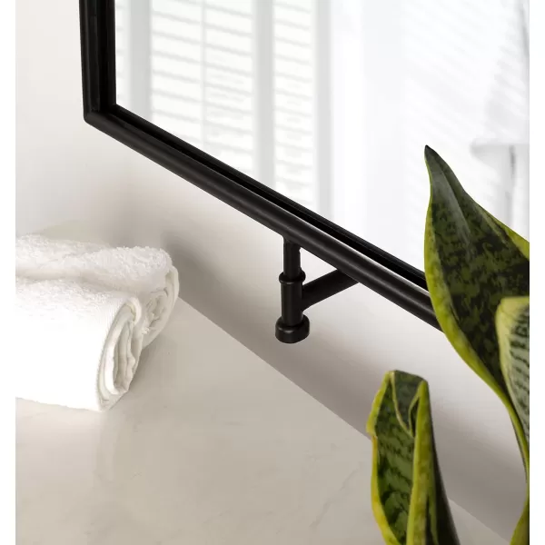 imageKate and Laurel Darbridge Modern Pivot Mirror 20 x 30 Black Adjustable Farmhouse Rectangular Mirror for WallBlack